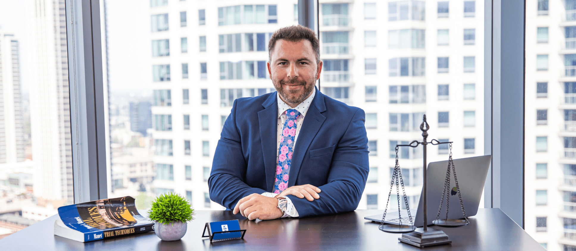 Chicago theft crimes defense lawyer Alex Ktenas in his office
