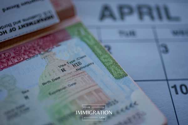 an h-1b visa on a calendar