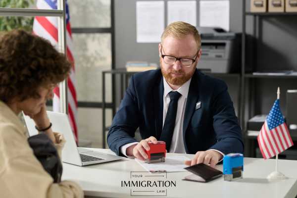 a man meeting with USCIS to extend an h-2b visa
