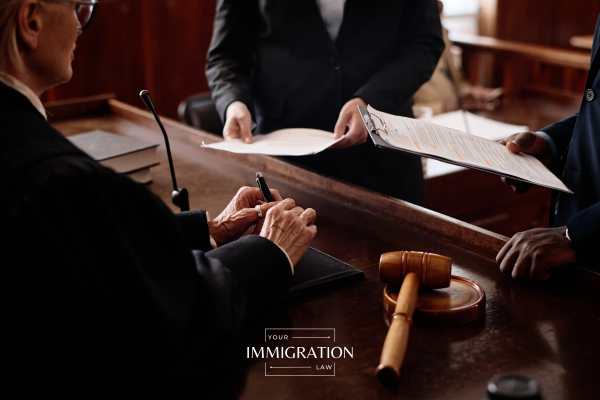 an appeal for an immigration case being presented to a judge
