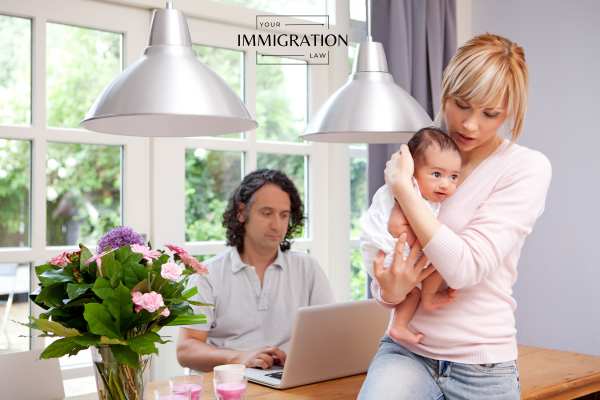 a husband, wife, and their infant in the US through an investment visa program