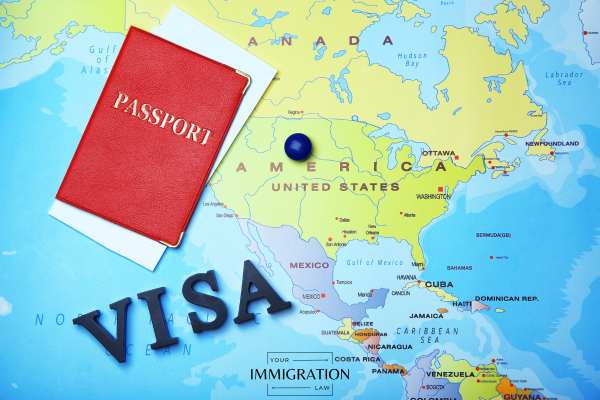 a passport on a map of the US