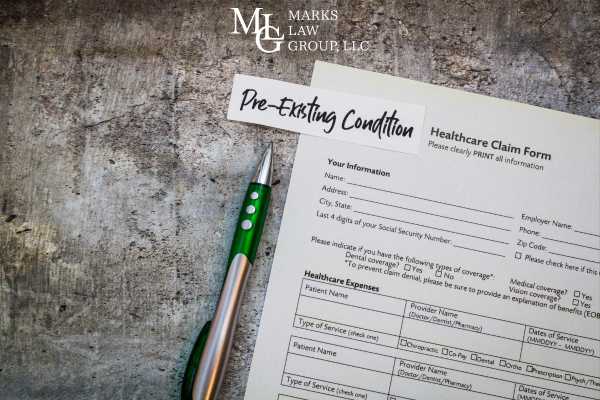 a medical history report section for a pre-existing condition