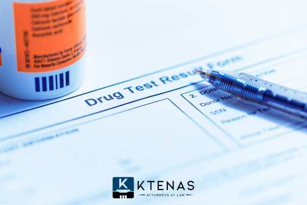 a drug test form and sample