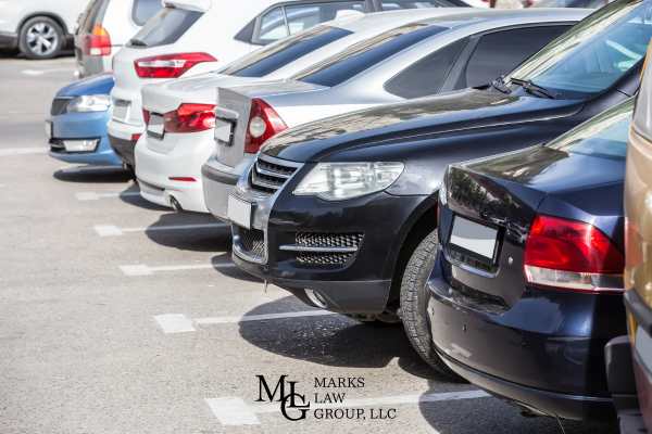 cars parked at a mall