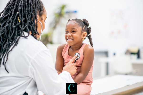 a young girl at a doctor's visit