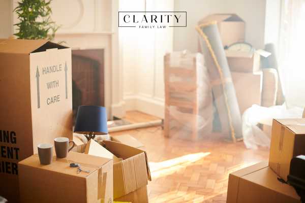 a home packed with boxes for a move