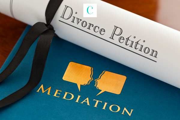 a divorce petition on a mediators desk