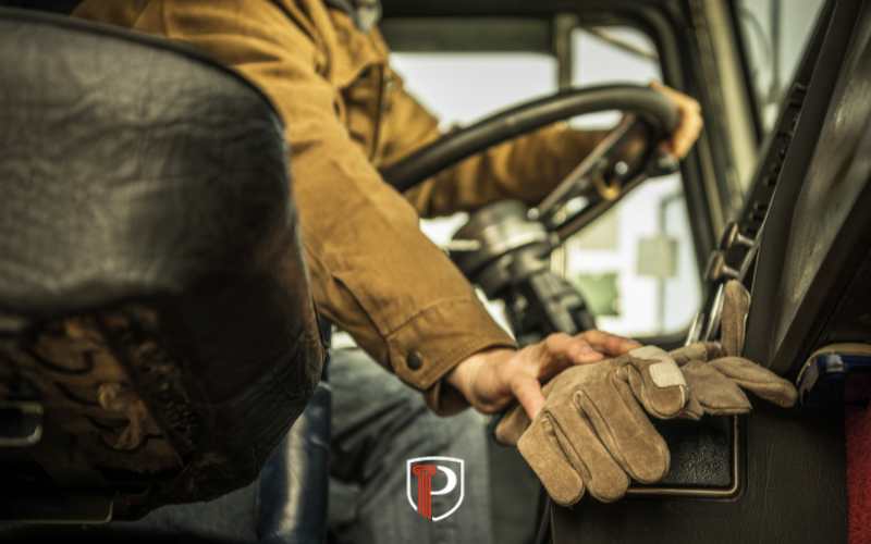a CDL holder in a trucks cab