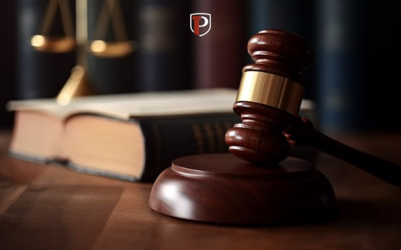 law books and a gavel on a desk in an attorneys office