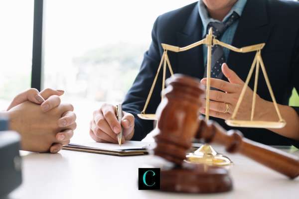a woman discussing a child support case with a lawyer