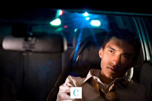 police pulling a man over for suspicion of DUI