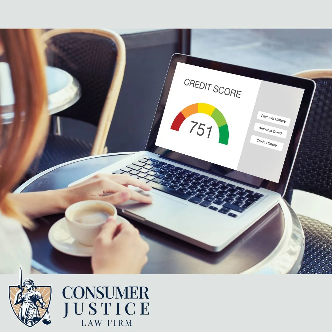 A woman checks her credit score. It conveys that an unauthorized credit inquiry can lower it.