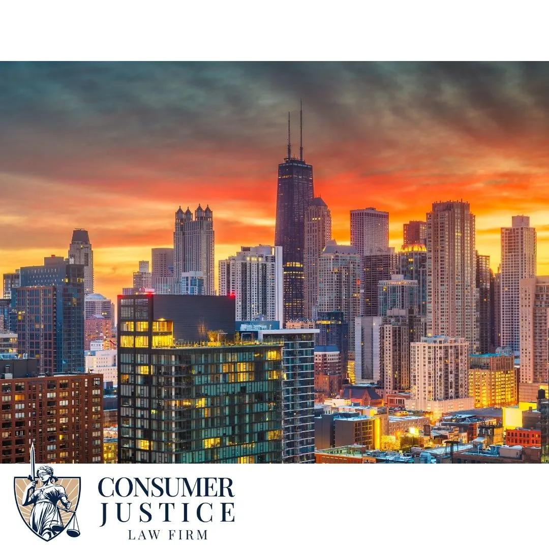 The Chicago skyline shows where a TransUnion dispute is headquartered.