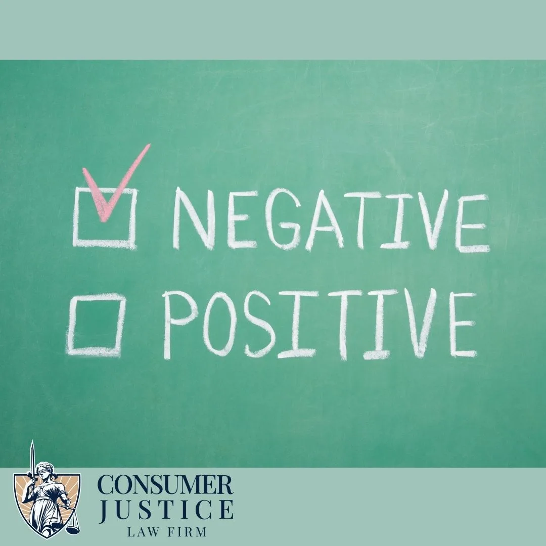 The negative box is checked in a list. It conveys that exploring how long do things stay on your credit report is important.