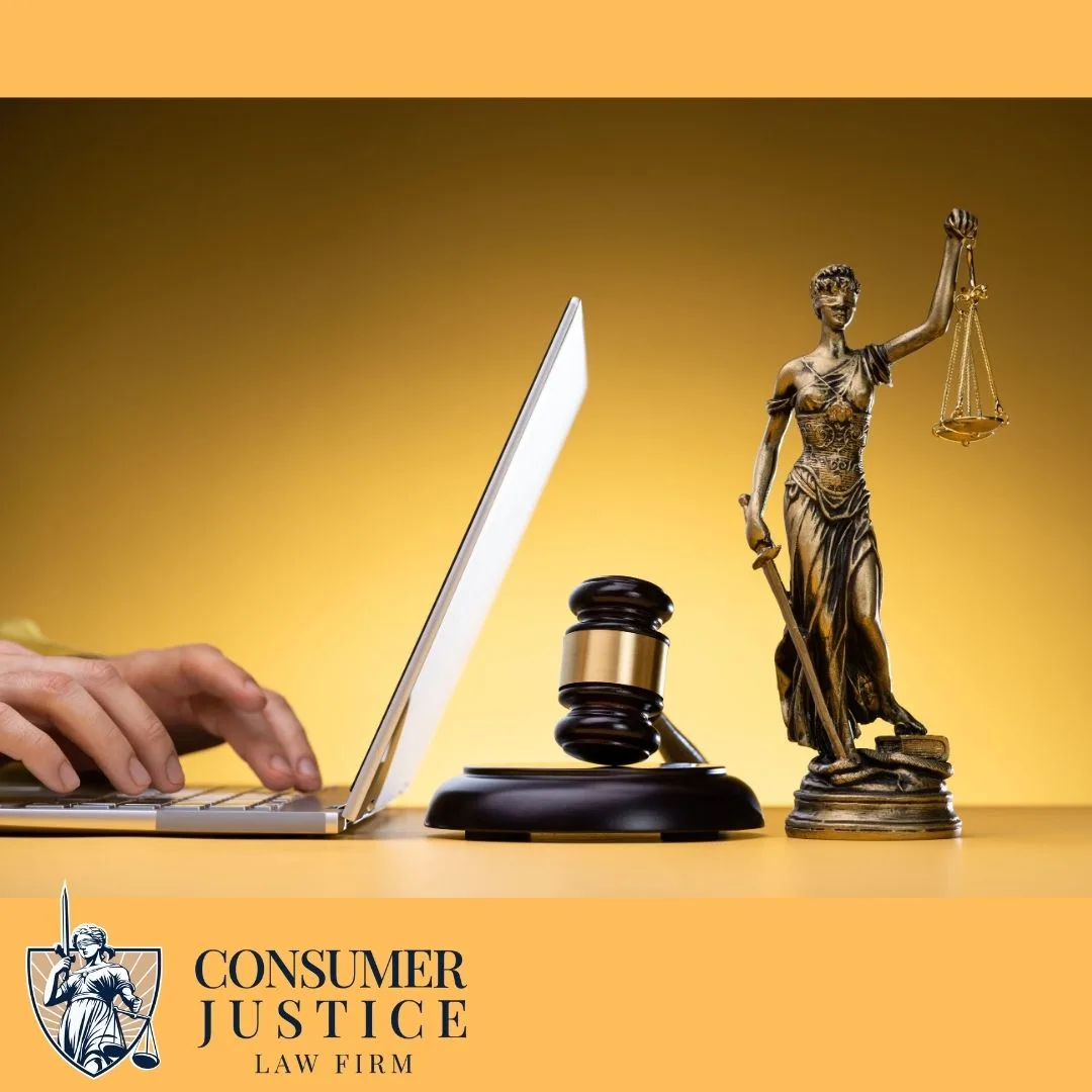 Some uses a laptop next to a gavel. It symbolizes the legal guide to knowing how to fix background check errors.