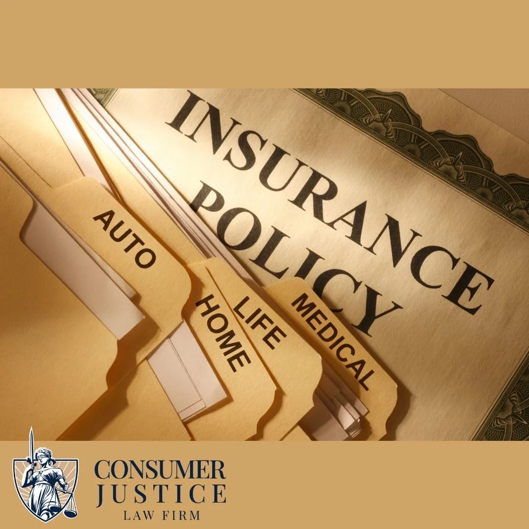 A folder of insurance policies represents the insurance background checks people require.