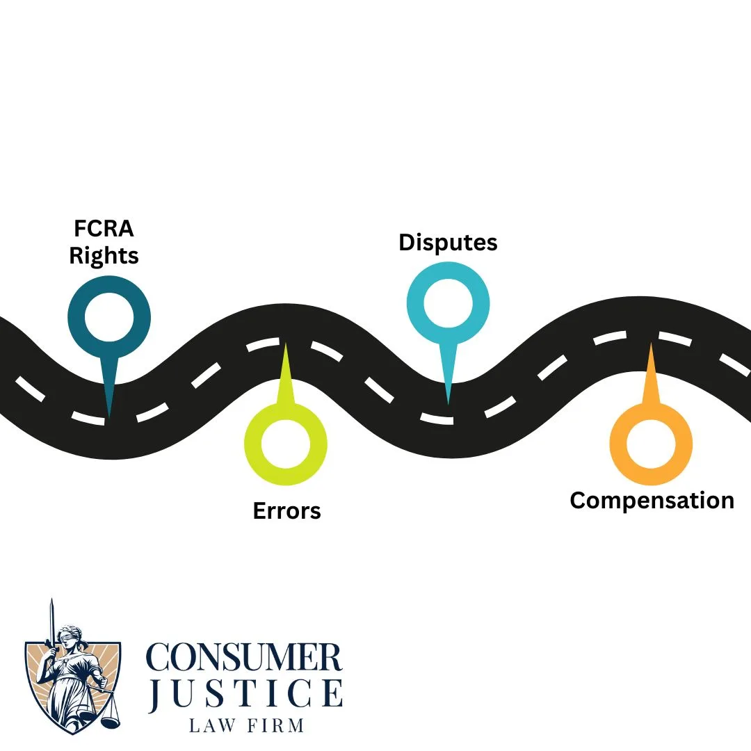A road map shows destinations on the journey of disputing a Checkr background check.