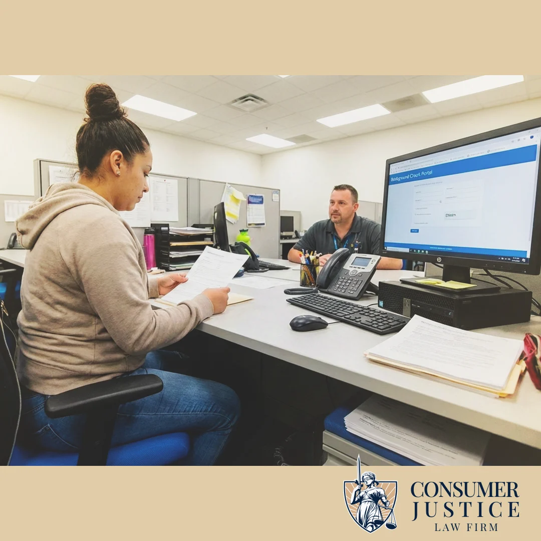 A prospective employee meets with a supervisor to discuss a Walmart application.