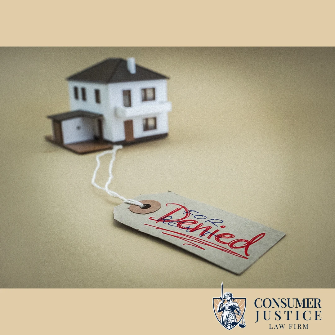 A house with a tag that says "Denied" reveals the harm of TurboTenant errors.