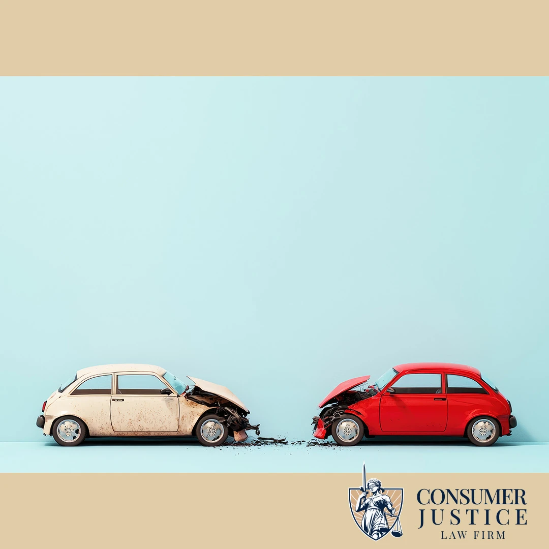 Two toy cars are smashed. It conveys the need to look for false data on a CLUE report.