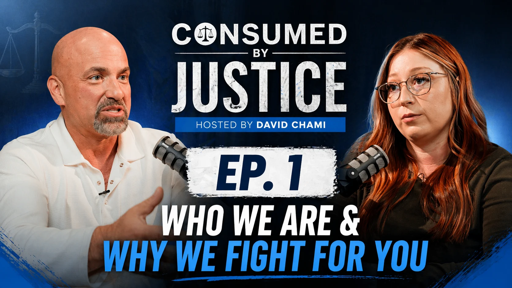 Host David Chami talks to Kendra Penningroth in a still shot from the Consumer By Justice podcast.