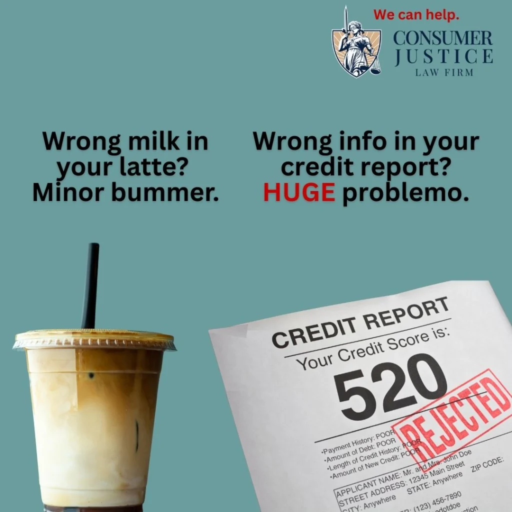 Un error en un pedido de café con leche se compara con un error en el informe de crédito para mostrar su gravedad.