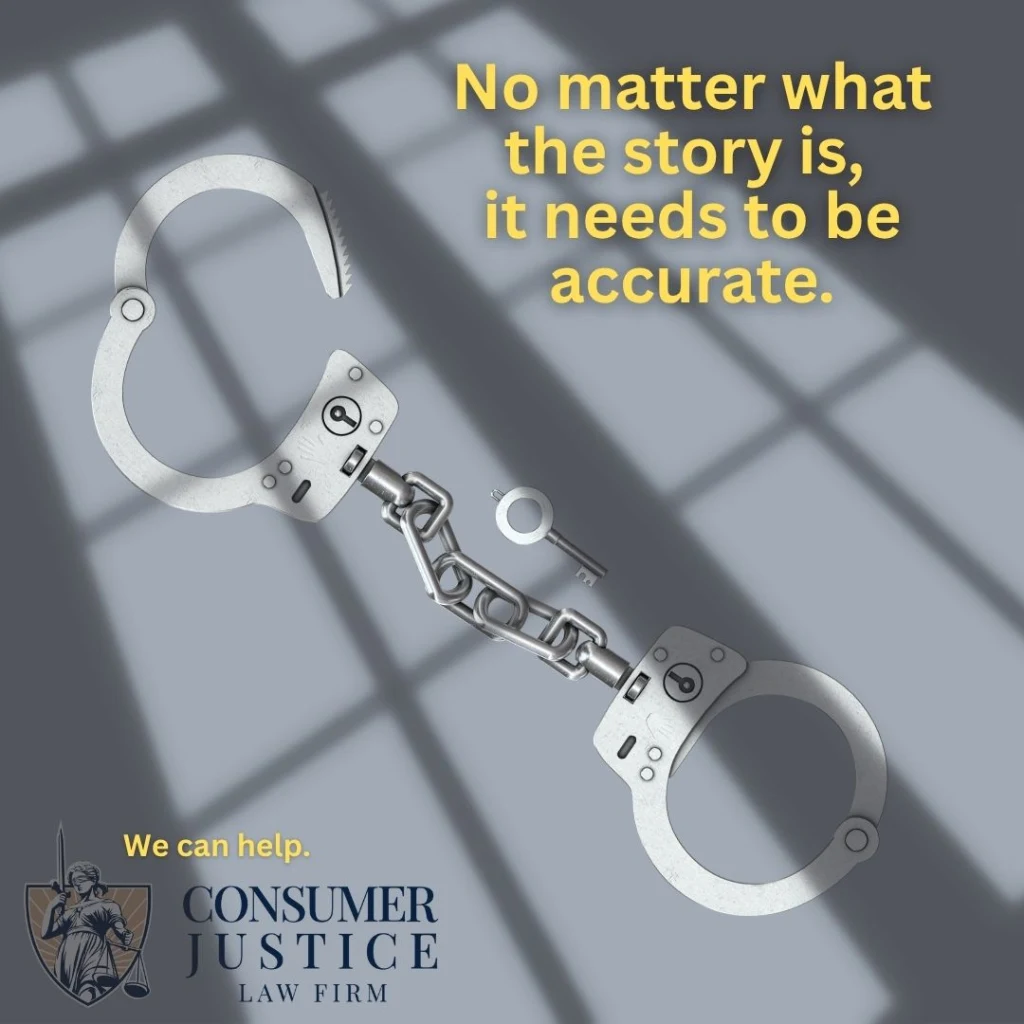 Handcuffs convey that a criminal record mistake is serious.