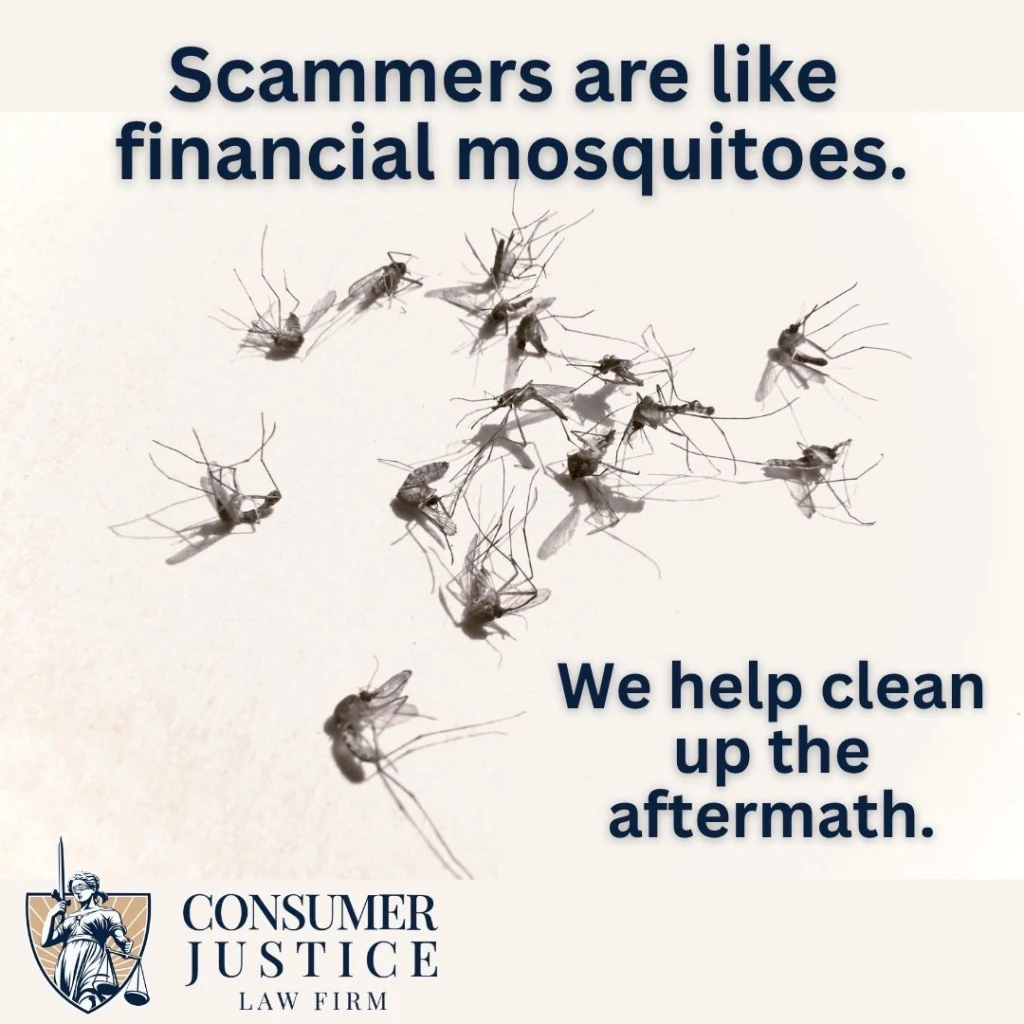 Los mosquitos pululan, transmitiendo la molestia de las estafas con las que ayudan los abogados especializados en fraude al consumidor.
