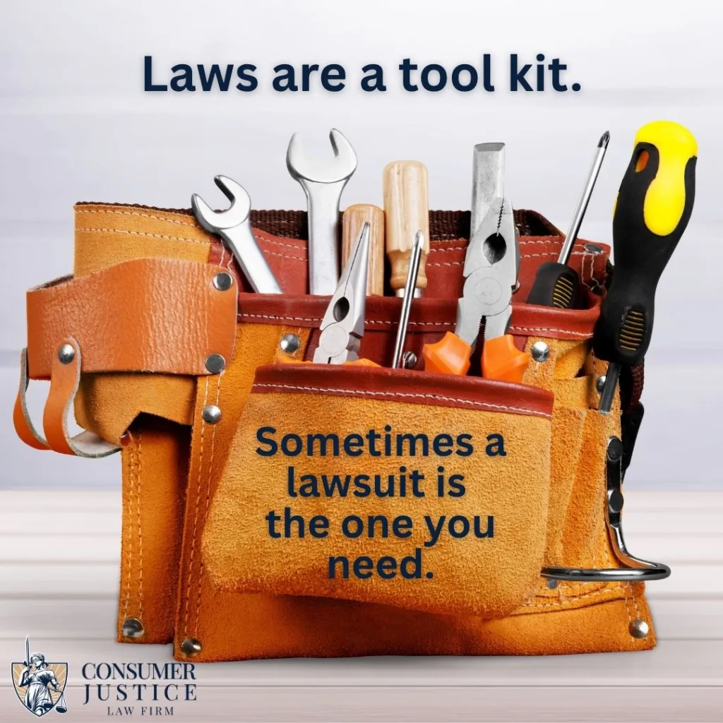 A tool kit conveys that an Experian lawsuit is just one tool to fight credit report errors.