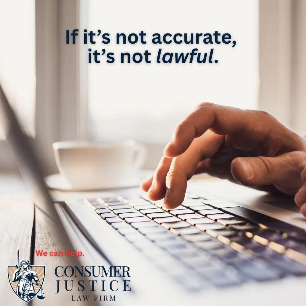 Someone on a laptop looks at their Accurint report.