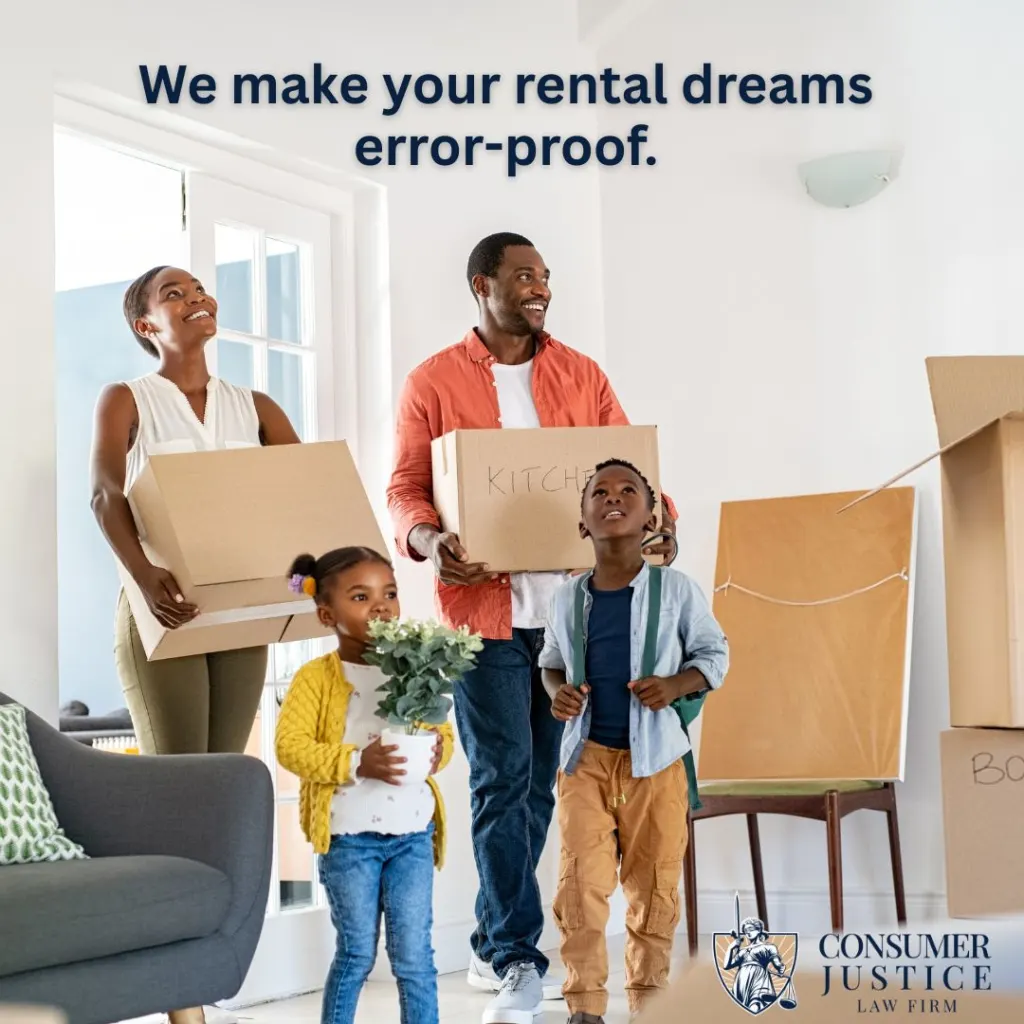A family moves into a new rental. It conveys that clearing TransUnion SmartMove errors also clears the way for approval.