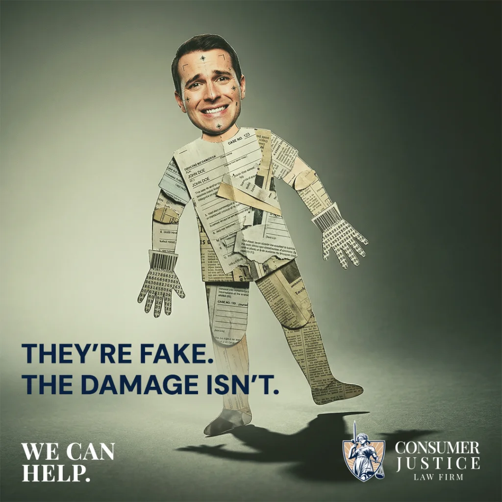 A paper doll conveys that synthetic identity theft creates fake people.