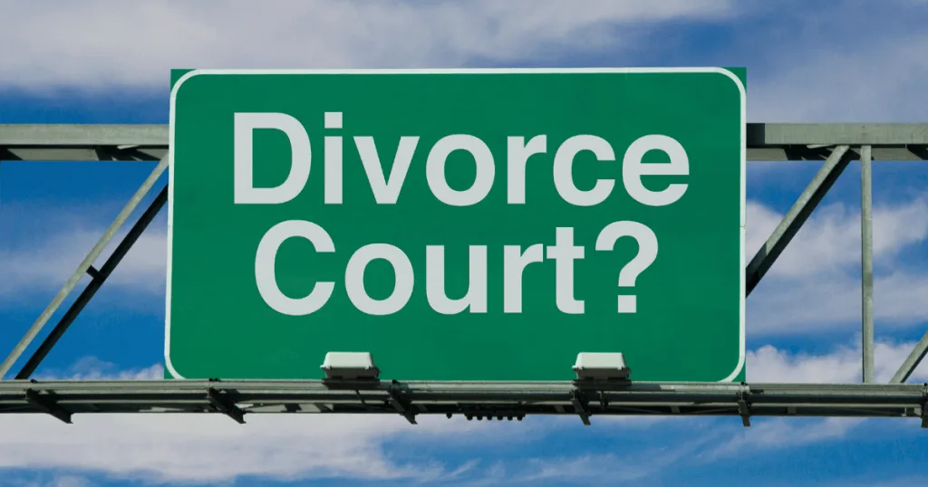Roadsign that says "Divorce Court?"