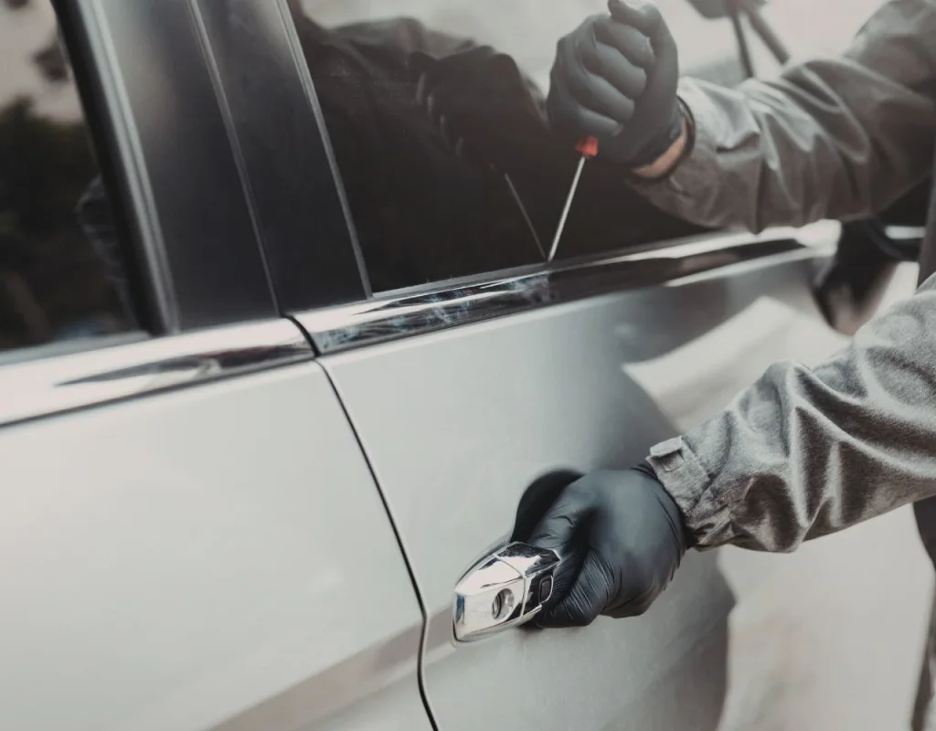 Car being stolen