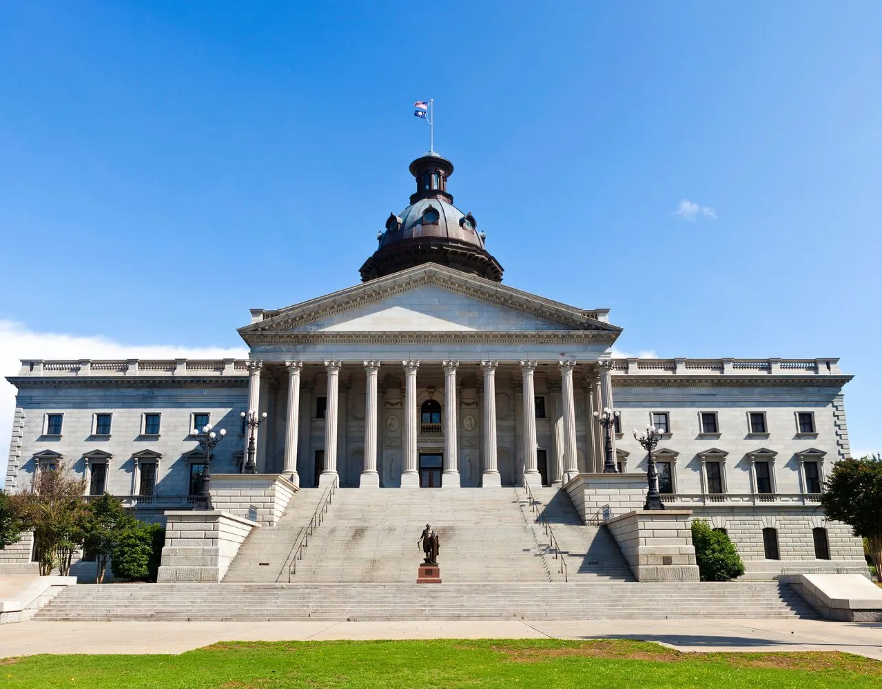 Columbia courthouse in South Carolina on a sunny day