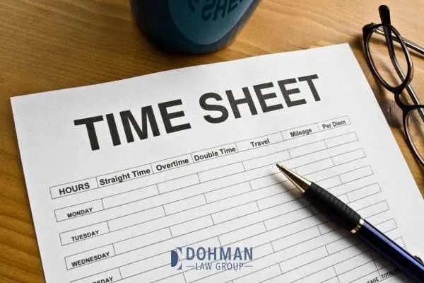 a truck driver time log sheet on a table