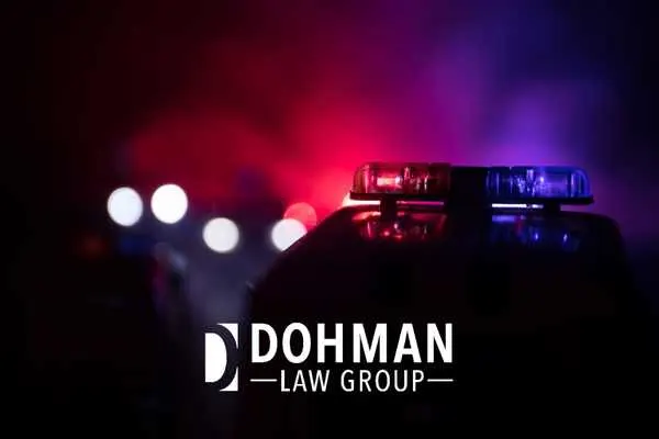 an image of a police car with its lights on