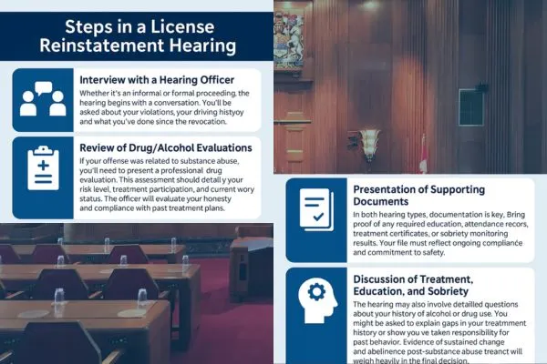 steps in reinstatement hearing infographic