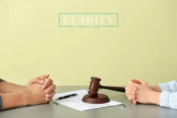 a couple reviewing documents related to their annulment