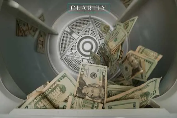 money in a laundry machine