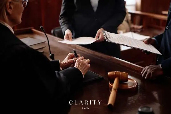 a defense attorney in court for a domestic violence case