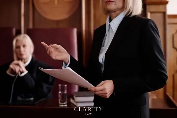 an attorney representing a client for a criminal case in court