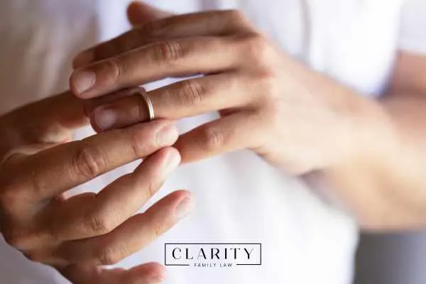 a man taking off a wedding ring