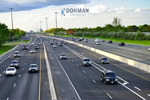 a photo of traffic on a highway