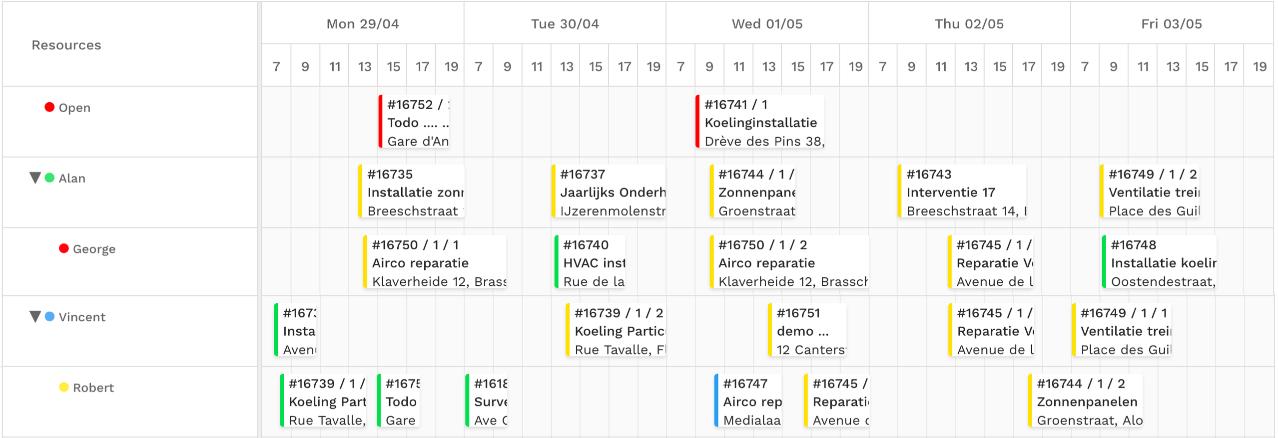 GMAO Yuman - Logiciel de gestion de maintenance - Planification - planning à la semaine