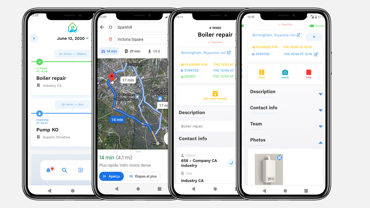 CMMS mobile intervention management software / on the move