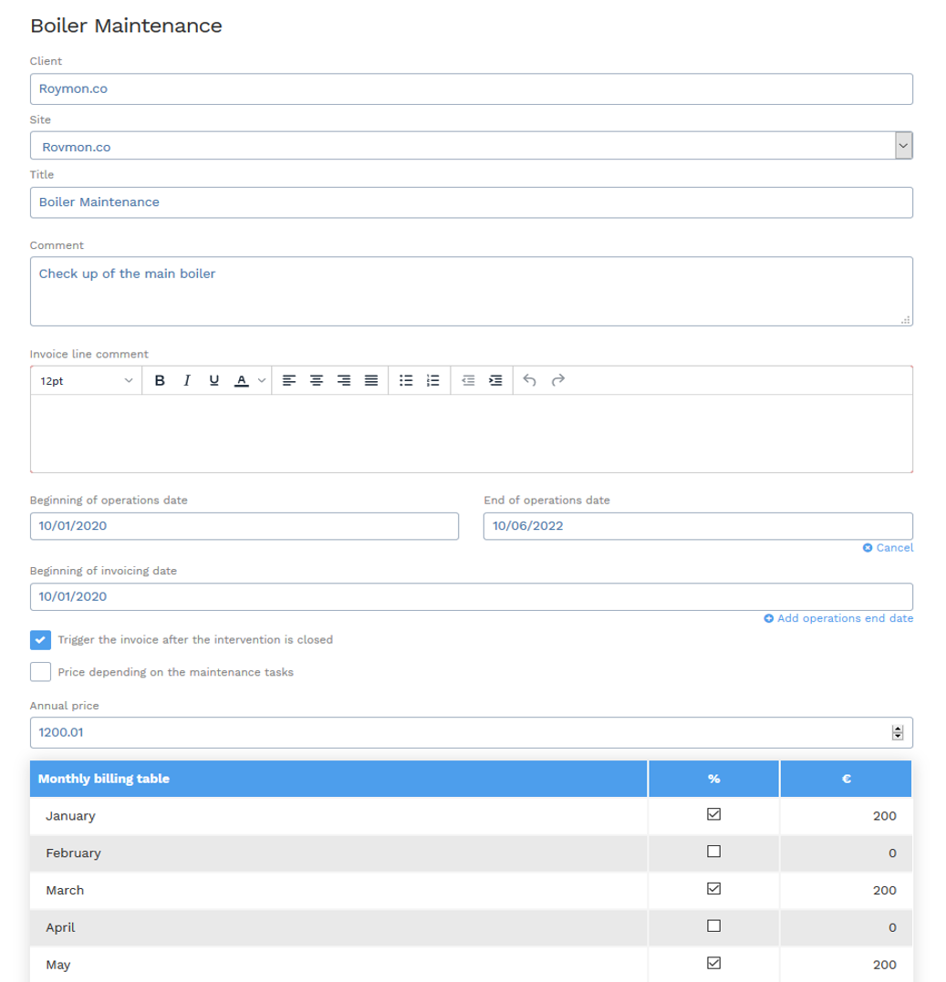 How to create a maintenance contract with Yuman CMMS?