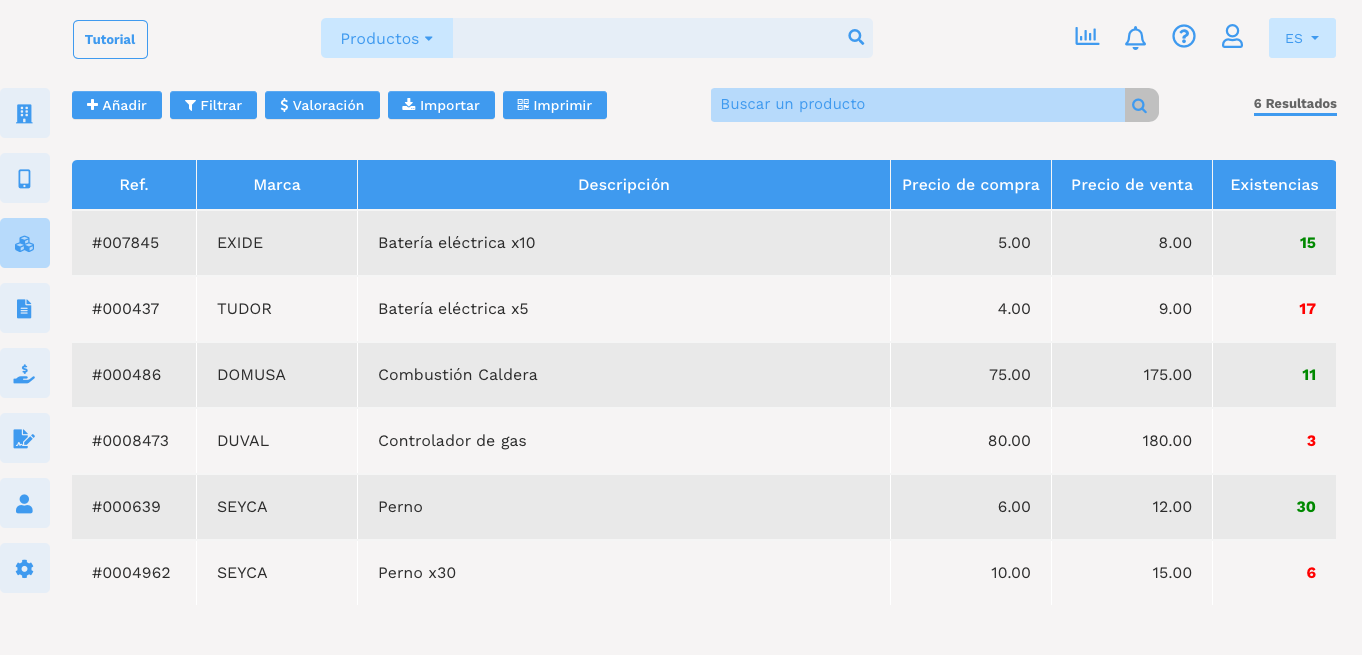 Gestión de las existencias - software de gestión de las existencias de mantenimiento - GMAO
