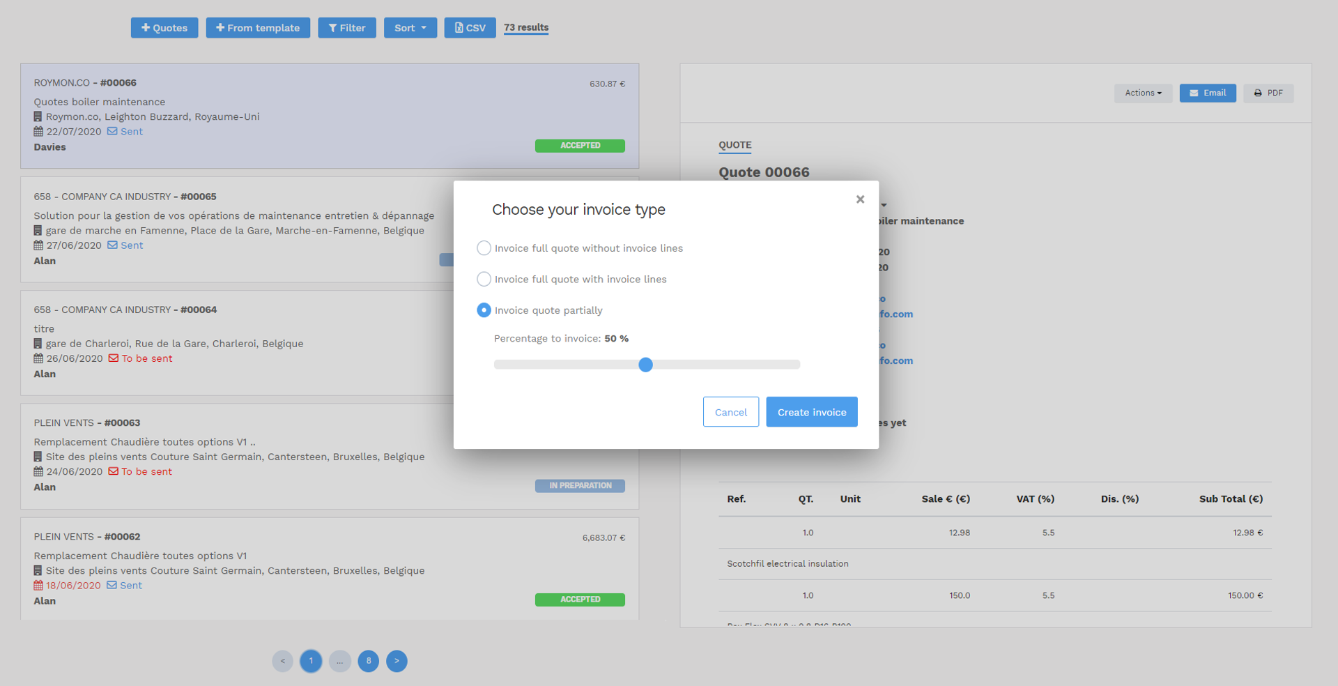 Software for managing interventions and invoicing - Invoice your missions